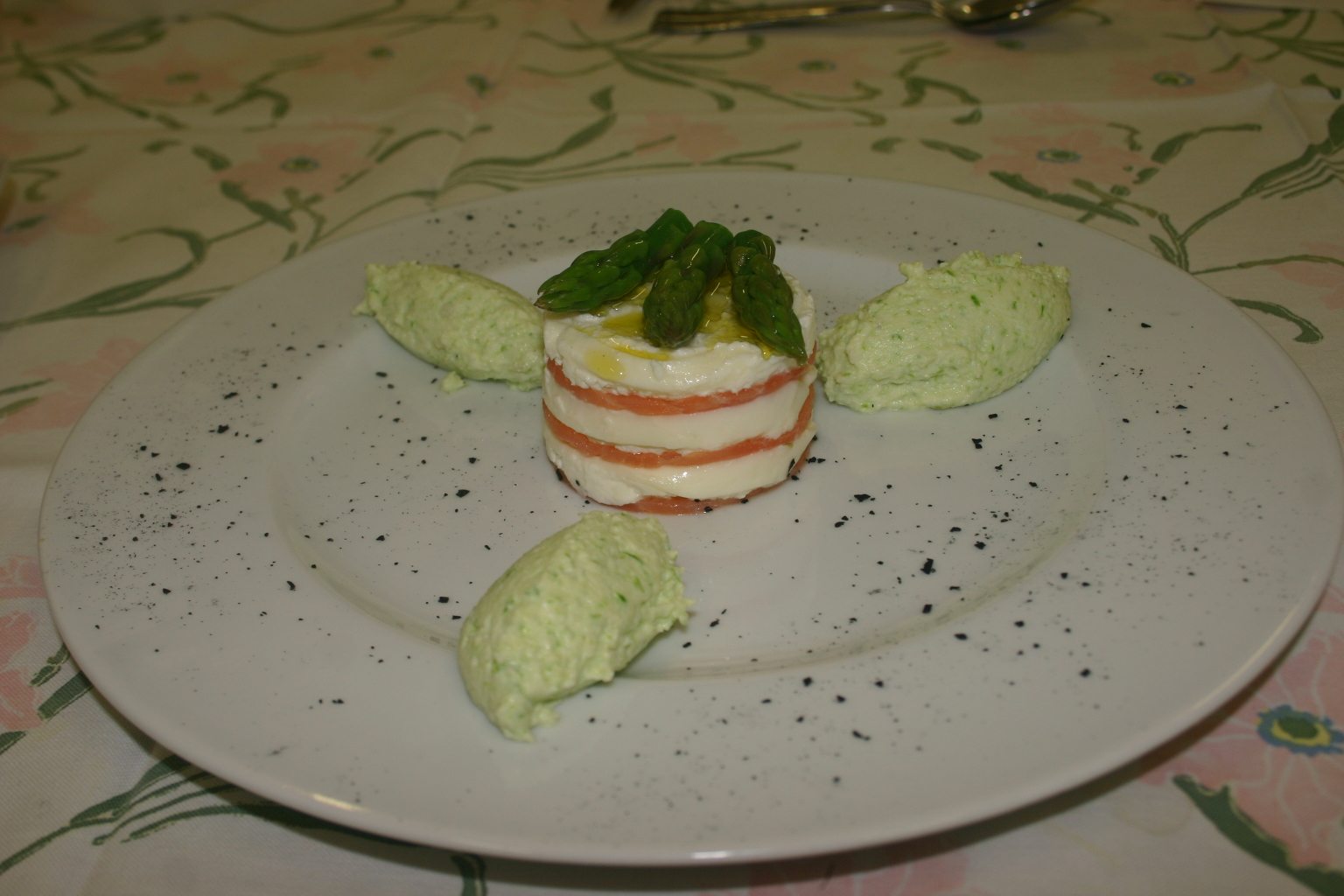 Corso Cucina Millefoglie di salmone e burrata con punte di asparagi