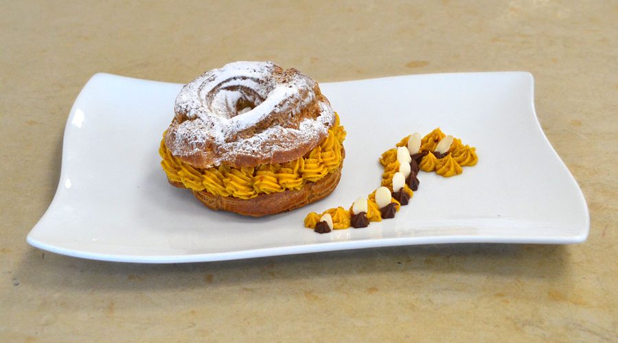 Paris brest crema pasticcera e cacao