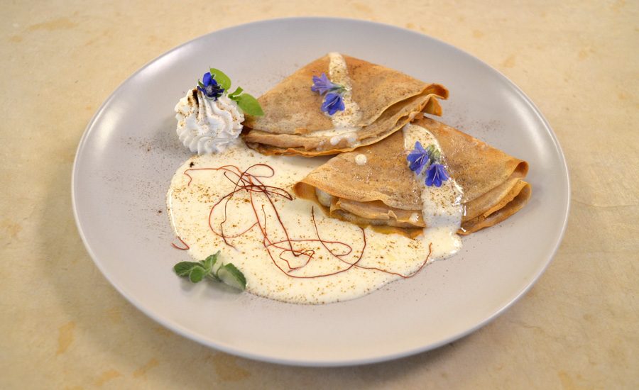 BEST Crêpes alla farina di castagne con ricotta e porri, piatto d’esame di Chiara Del Bono