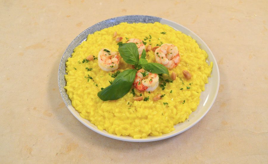 Risotto d’Oro del Mare e delle Arachidi, piatto d’esame di Jean-Marie Michel Doua