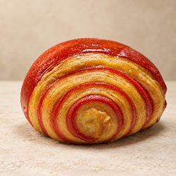 Croissant sfogliato bicolore rosso – Jessica Gasparro Croissant sfogliato bicolore rosso di Jessica Gasparro